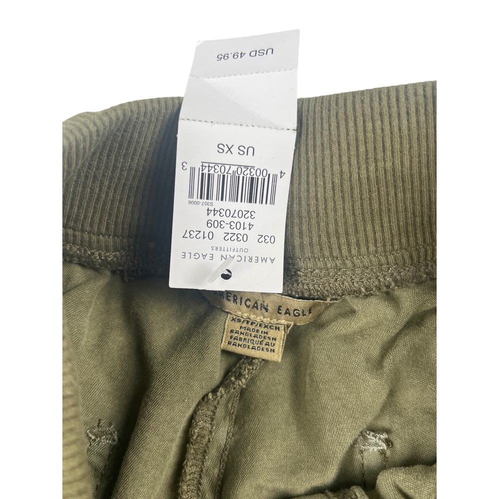 American Eagle Womens Olive Green Cargo Jogger Pants XS Utility Drawstring - Picture 2 of 6